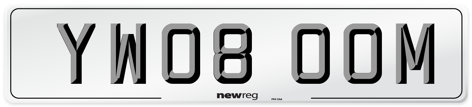 YW08 OOM Number Plate from New Reg